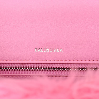 Balenciaga Faux Fur Medium Fluffy Hourglass Top Handle Bag Pink 6 of 13
