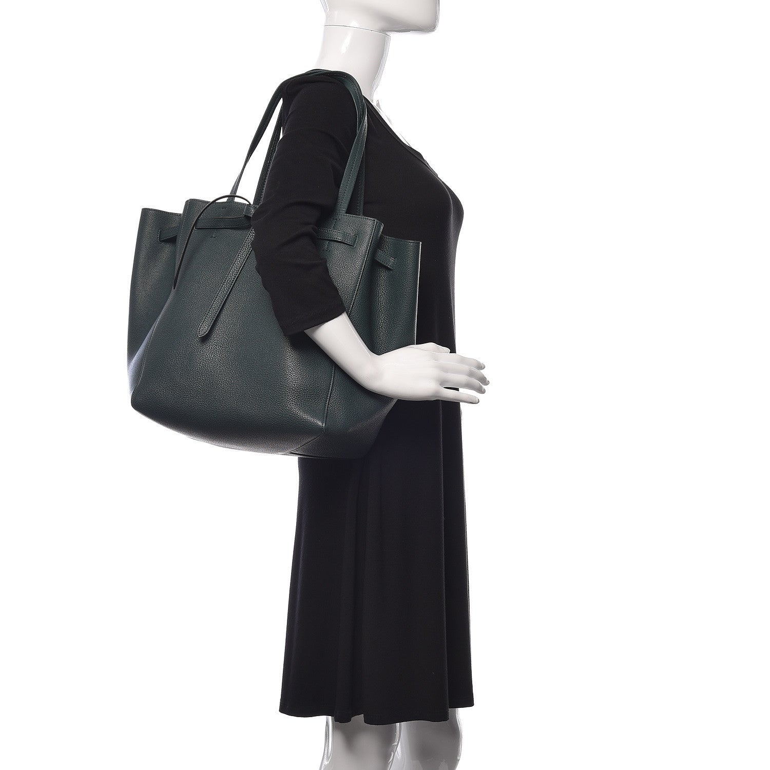 Celine Soft Grained Calfskin Small Belt Cabas Phantom Amazone 2 of 10