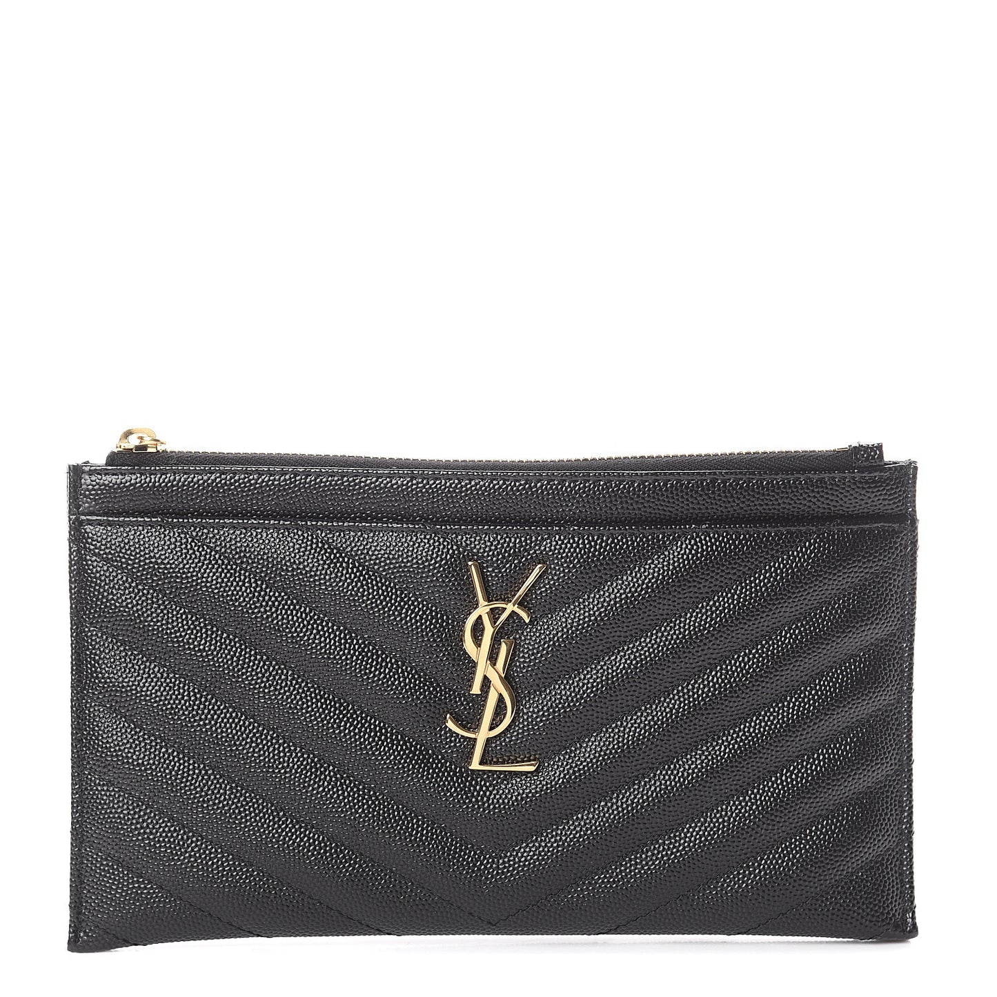 Grain De Poudre Chevron Monogram Bill Pouch Black