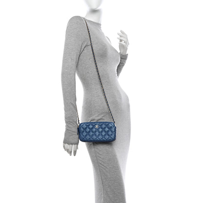 Chanel Iridescent Caviar Quilted Clutch With Chain Dark Blue 2 of 13