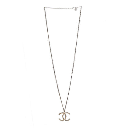 Chanel Crystal CC Pendant Necklace Gold 3 of 6