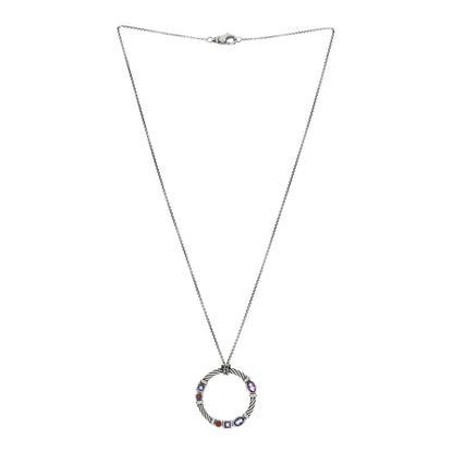 David Yurman Sterling Silver Multi Gemstone Confetti Pendant Necklace 3 of 4