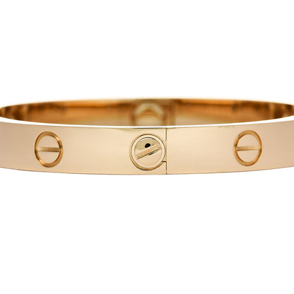 Cartier 18K Yellow Gold 4 Diamond LOVE Bracelet 15 5 of 9