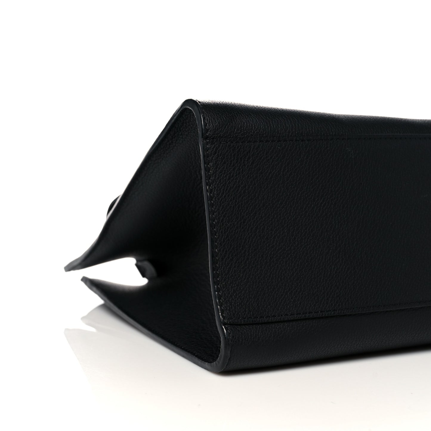 Soft Calfskin Lockme Tote MM Black