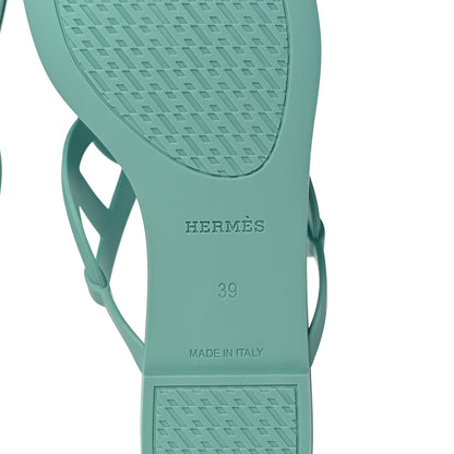 Hermes Rubber Womens Egerie Sandals 39 Vert Embrun 6 of 9