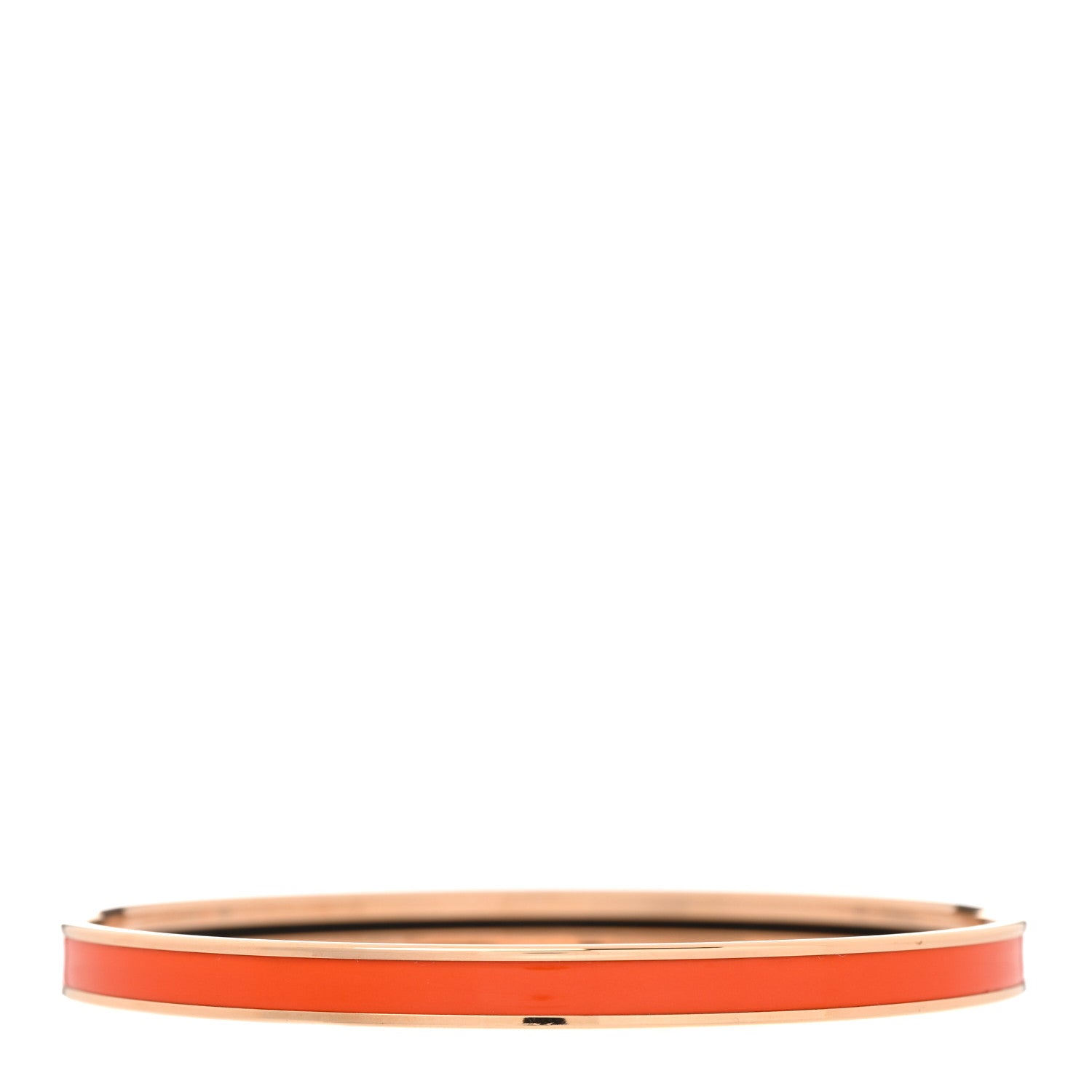 Hermes Enamel Extra Narrow Uni Bracelet 70 Orange Fruits 3 of 4