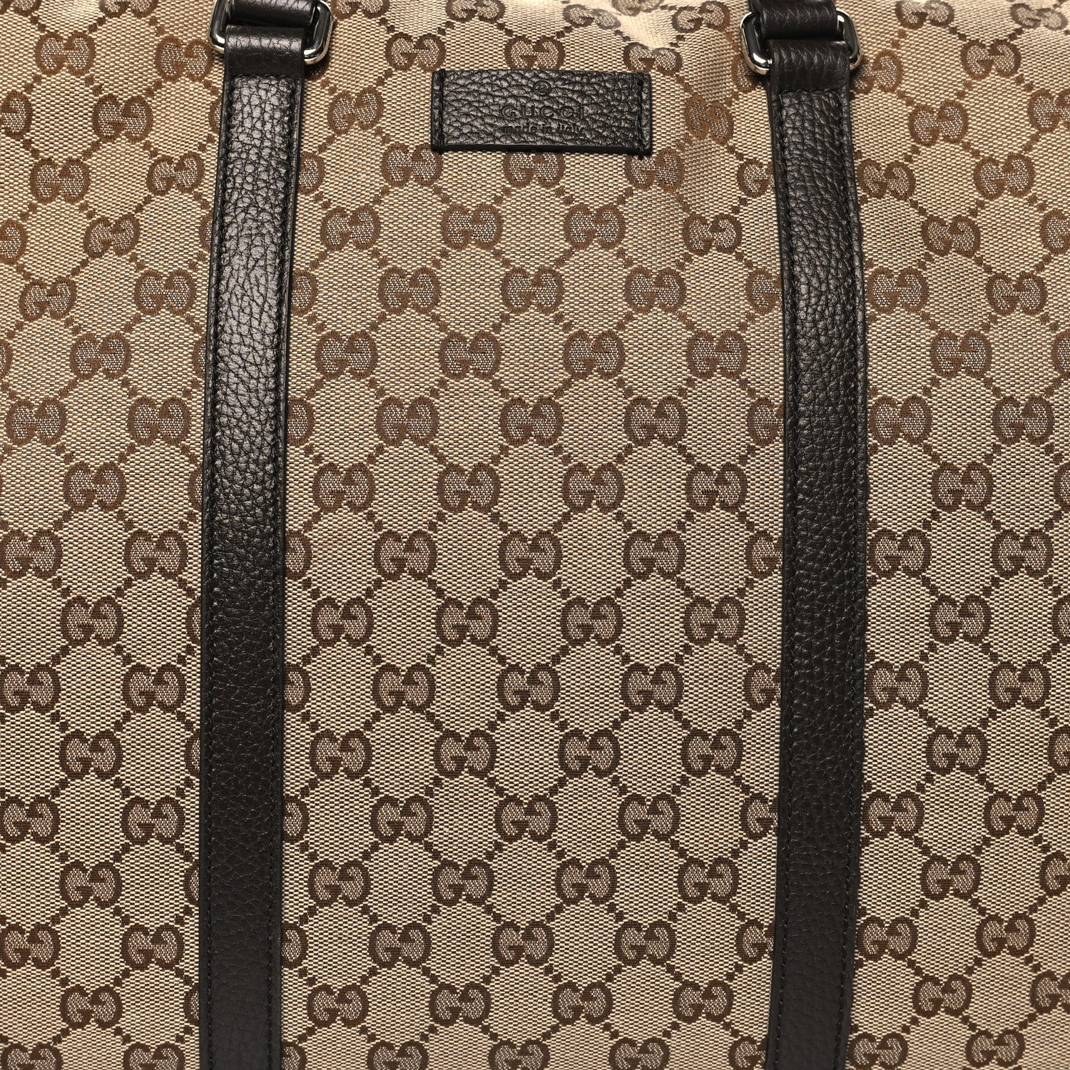 Gucci Monogram Dollar Calfskin Large Boston Duffle Bag Beige Ebony Testa di Moro Marrone Scuro 7 of 11