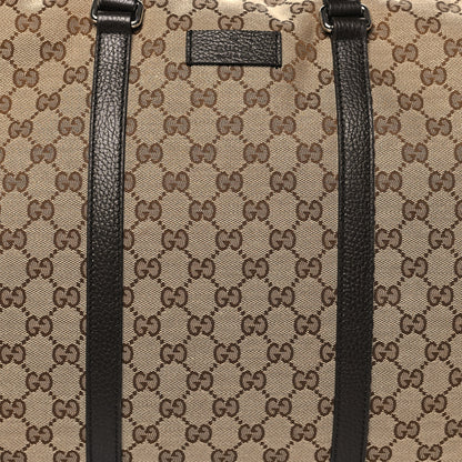 Gucci Monogram Dollar Calfskin Large Boston Duffle Bag Beige Ebony Testa di Moro Marrone Scuro 7 of 11