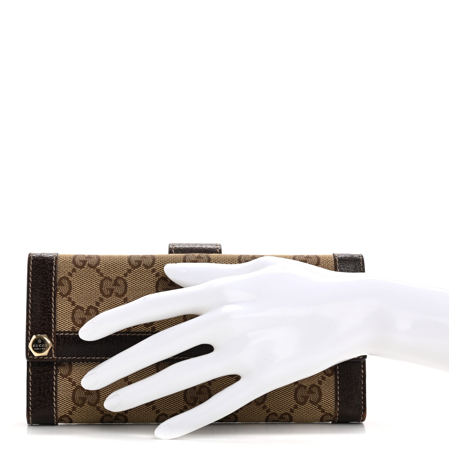Crystal Monogram Continental Charmy Wallet Brown