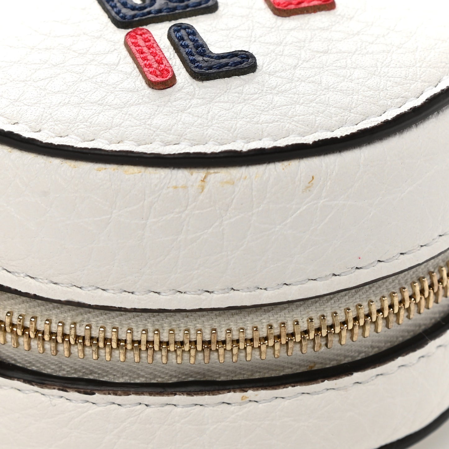 X FILA Calfskin Mania Tote Charm White Blueberry Multicolor