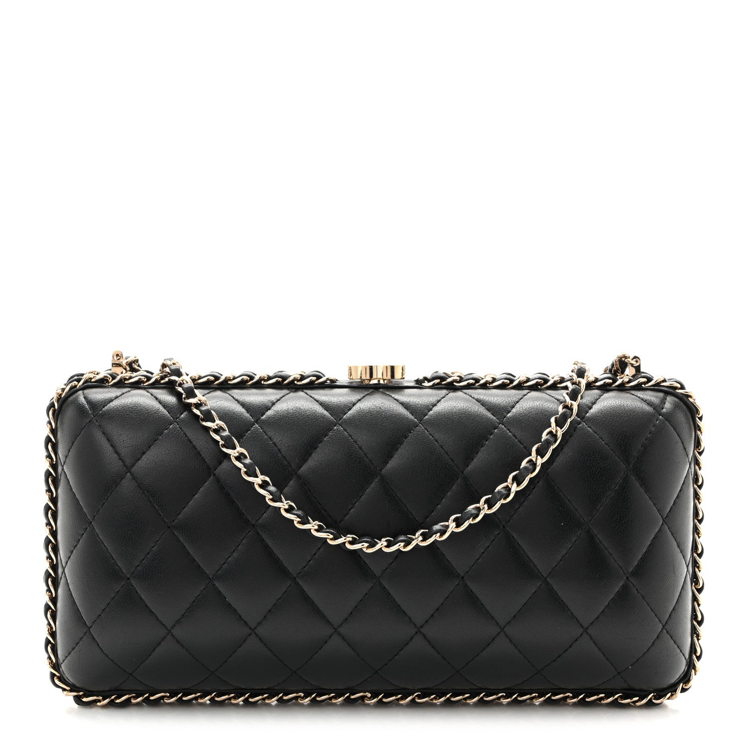 Chanel Lambskin Quilted Chain Around Clutch Black 1 of 10