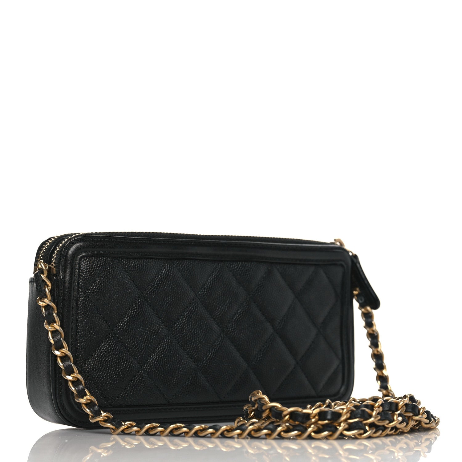 Chanel Caviar Quilted CC Filigree Clutch With Chain Black 3 of 11