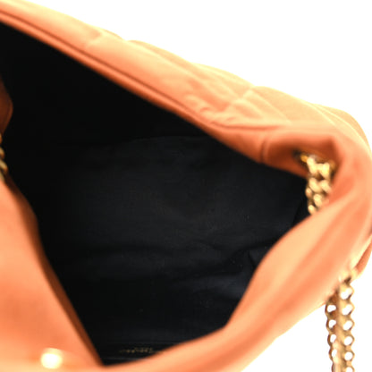 Saint Laurent Canvas Quilted Small Loulou Puffer Monogram Chain Satchel Hot Rust 5 of 10