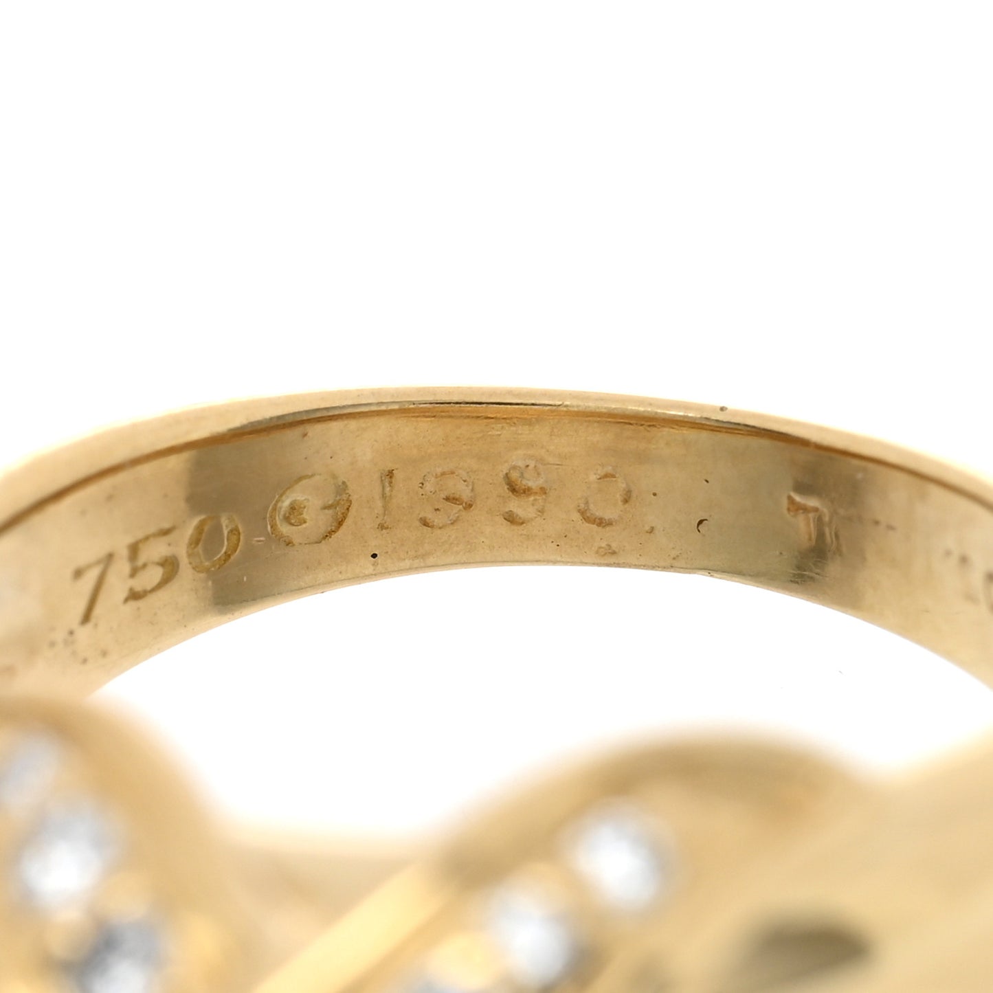 18K Yellow Gold Diamond Signature X Ring 44 3