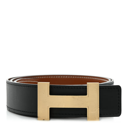 Hermes Box 32mm Quizz H Belt 85 Black Gold 1 of 6