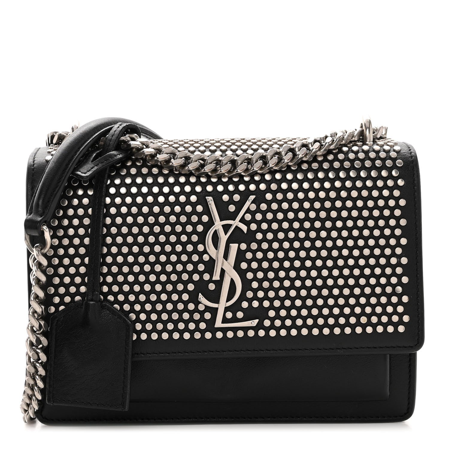 Saint Laurent Calfskin Studded Small Monogram Sunset Black 1 of 12