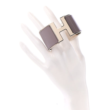 Hermes Enamel Extra Wide Clic Clac H Bracelet PM Parme White 2 of 12