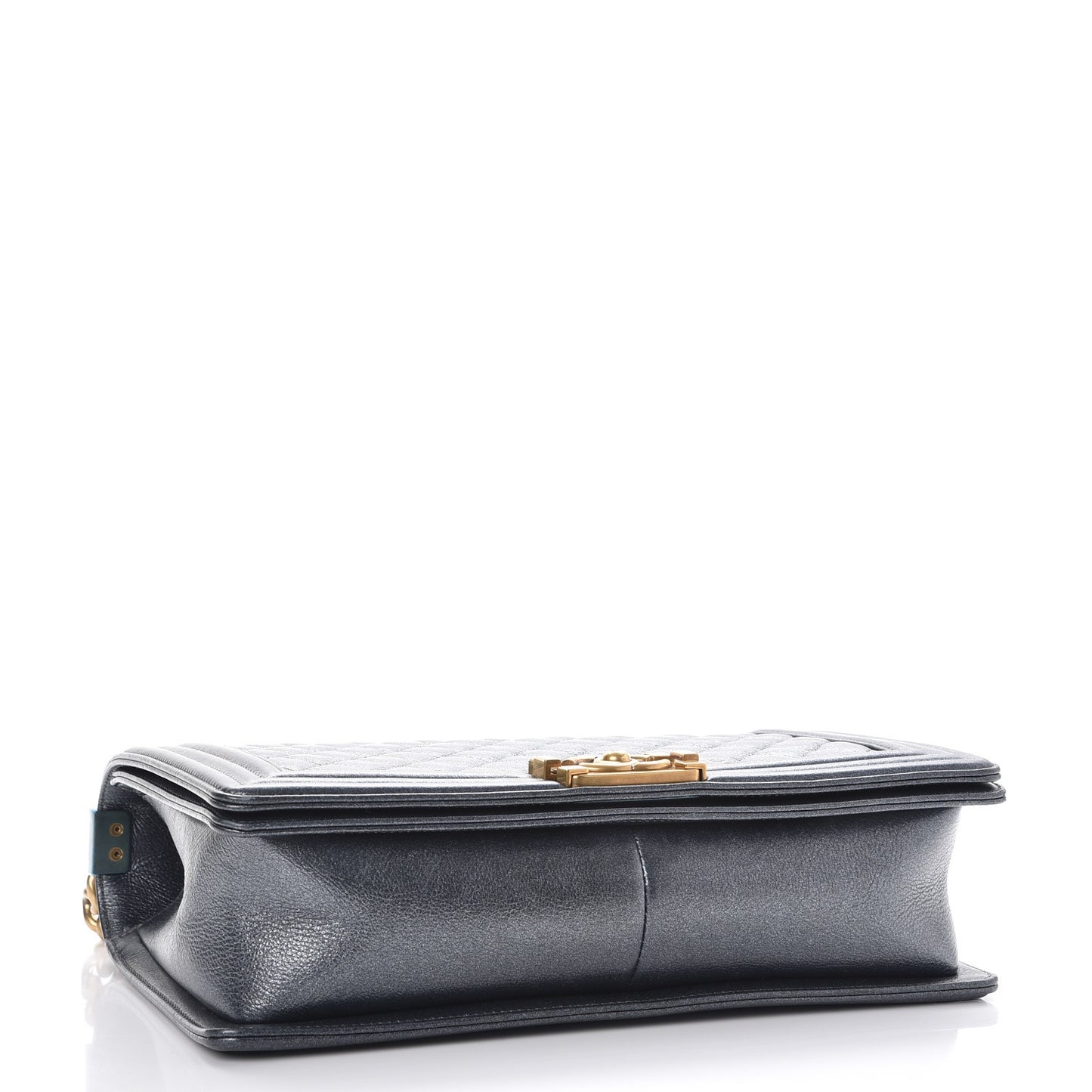 Pearl Calfskin New Medium Boy Flap Dark Grey