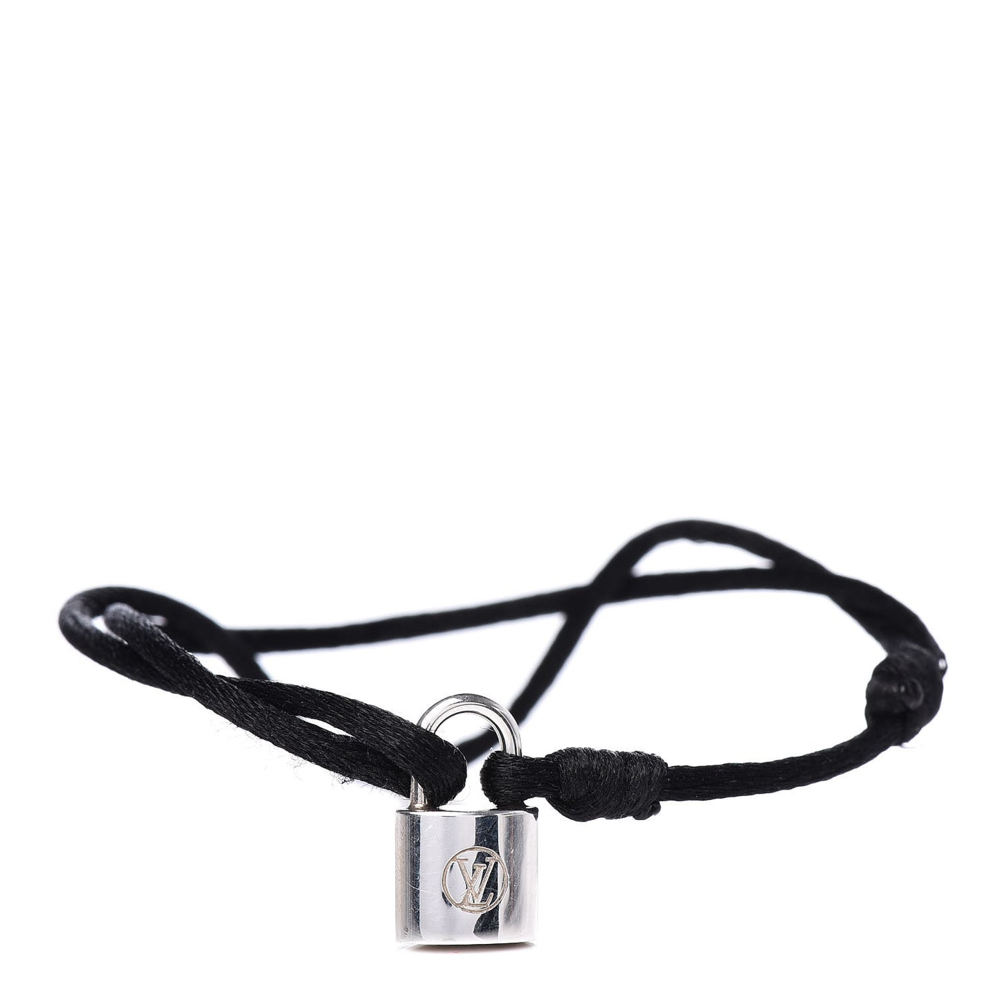 Sterling Silver Lockit Adjustable Cord Bracelet Black
