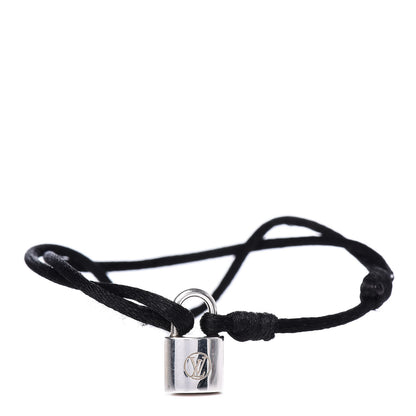 Louis Vuitton Sterling Silver Lockit Adjustable Cord Bracelet Black 1 of 4
