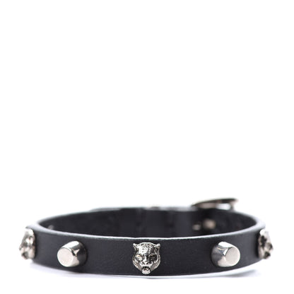 Gucci Calfskin Feline Heads Bracelet Black 1 of 5