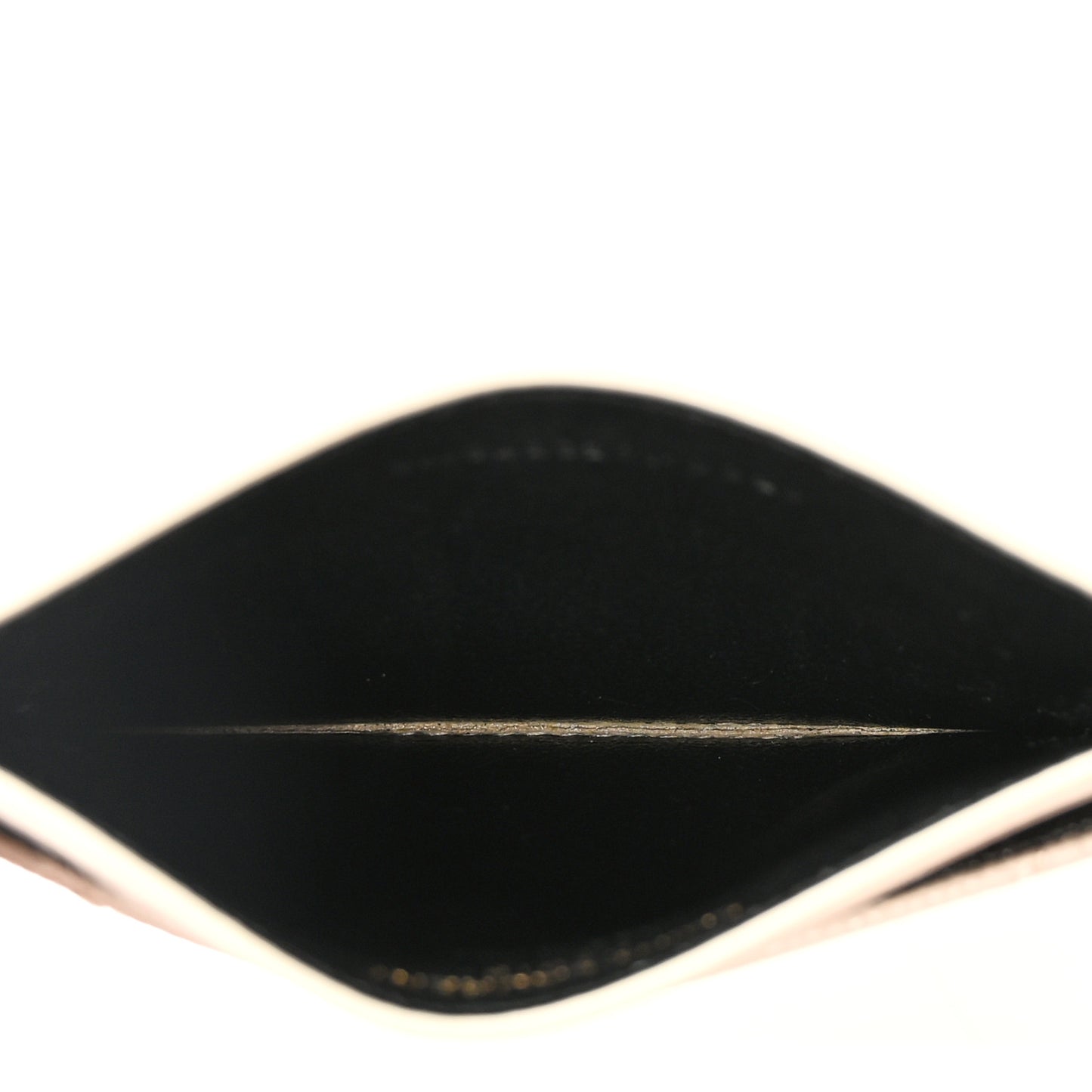 Grain De Poudre Matelasse Chevron Monogram Credit Card Case Crema Soft
