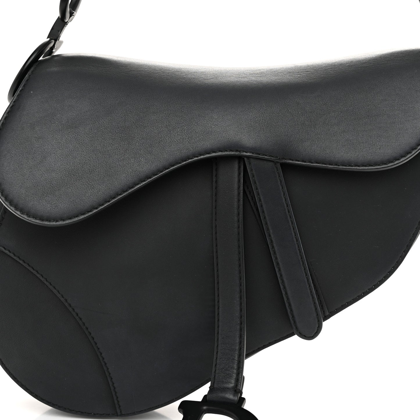 Ultra Matte Calfskin Saddle Bag Black