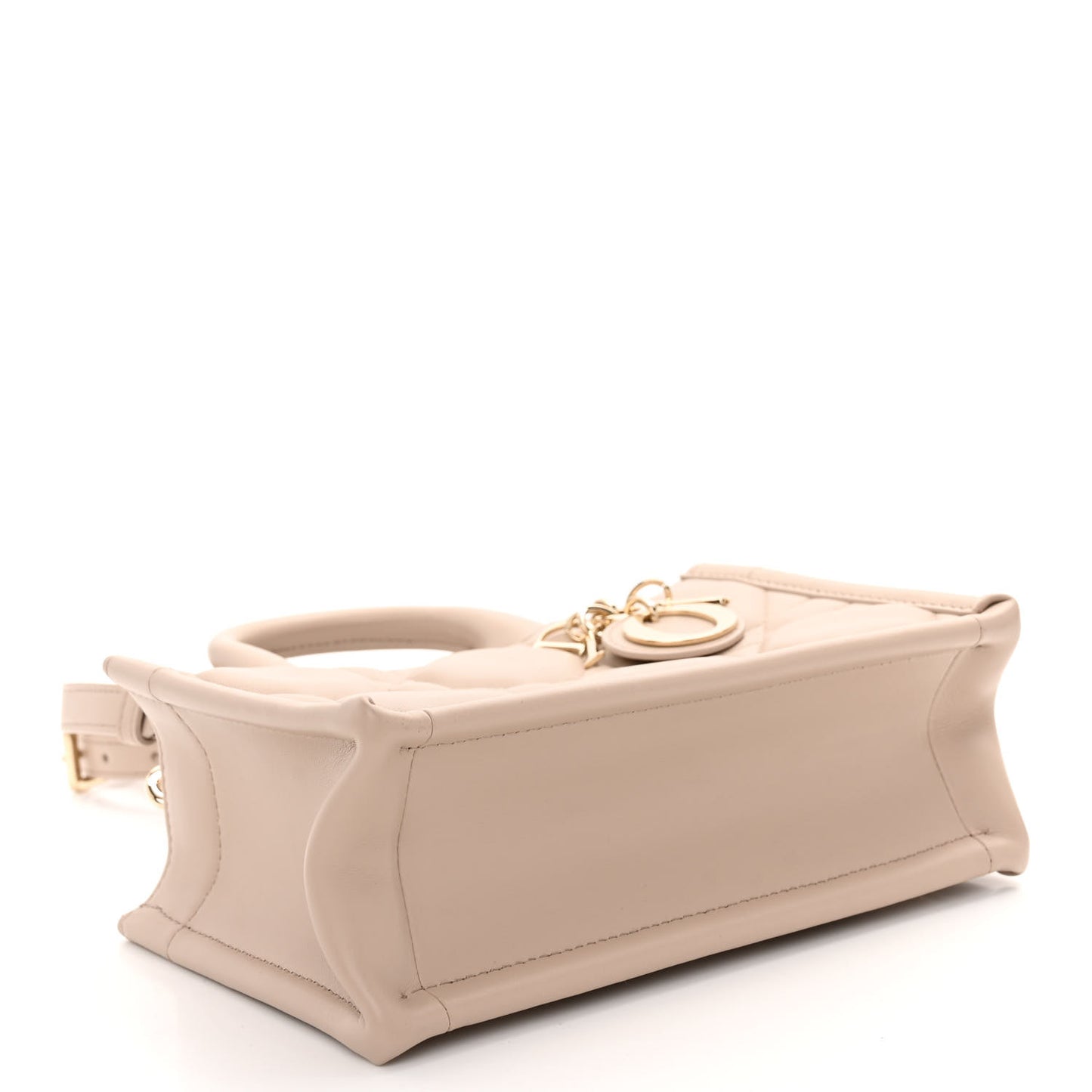 CHRISTIAN DIOR Calfskin Macrocannage Mini Book Tote Trench Beige