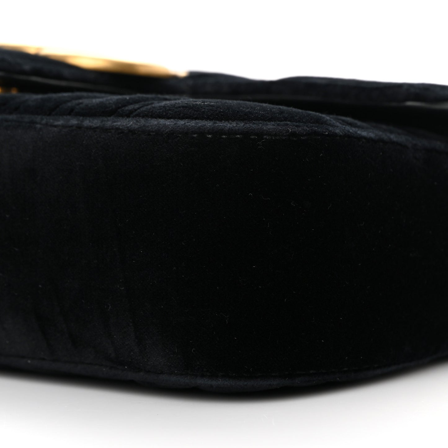 Velvet Matelasse Mini GG Marmont Shoulder Bag Black