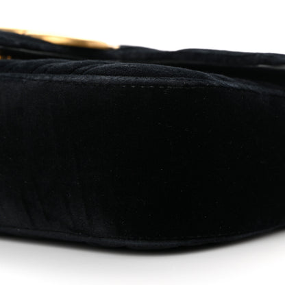 Gucci Velvet Matelasse Mini GG Marmont Shoulder Bag Black 10 of 15