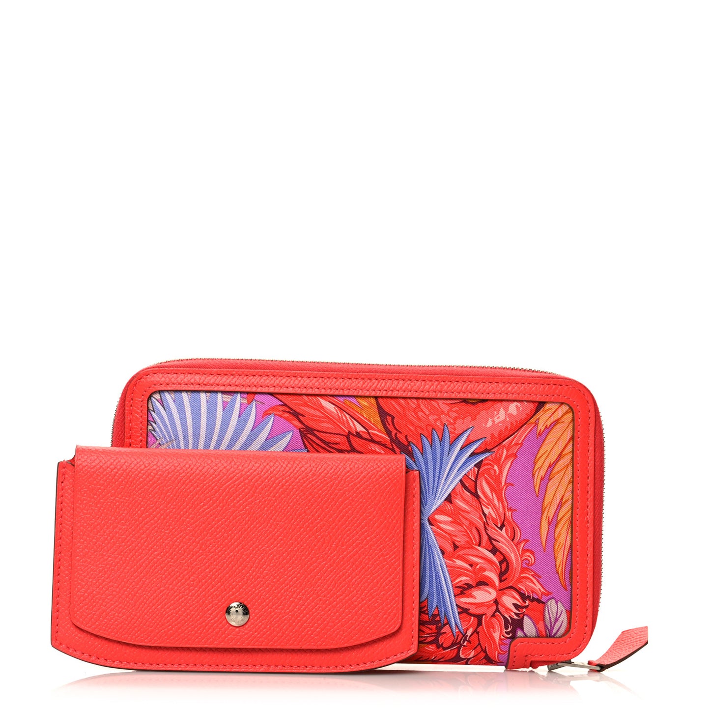 Epsom Printed Silk Flamingo Party Soie-Cool Wallet Rose Jaipur