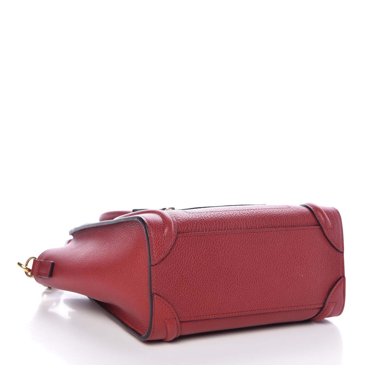Celine Drummed Calfskin Nano Luggage Coquelicot 4 of 7
