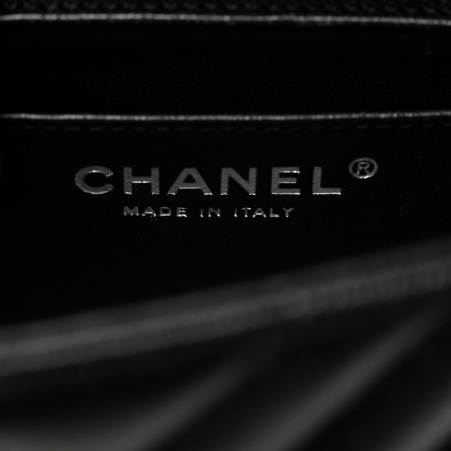 Chanel Caviar Chevron Quilted Mini Square Flap Black 6 of 10