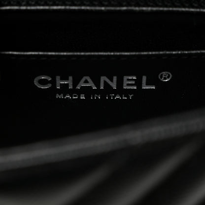 Chanel Caviar Chevron Quilted Mini Square Flap Black 6 of 10
