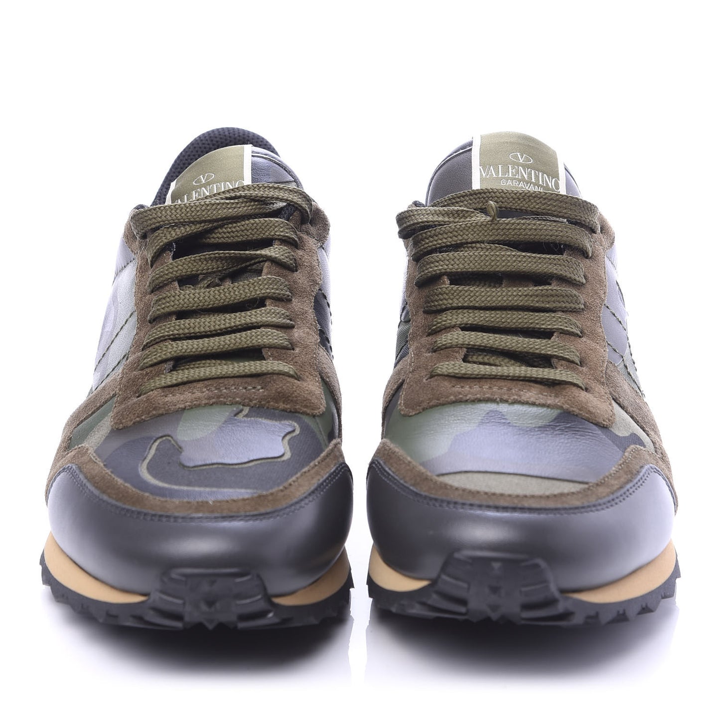 Nappa Fabric Suede Camouflage Mens Rockrunner Sneakers 41 Green Multicolor