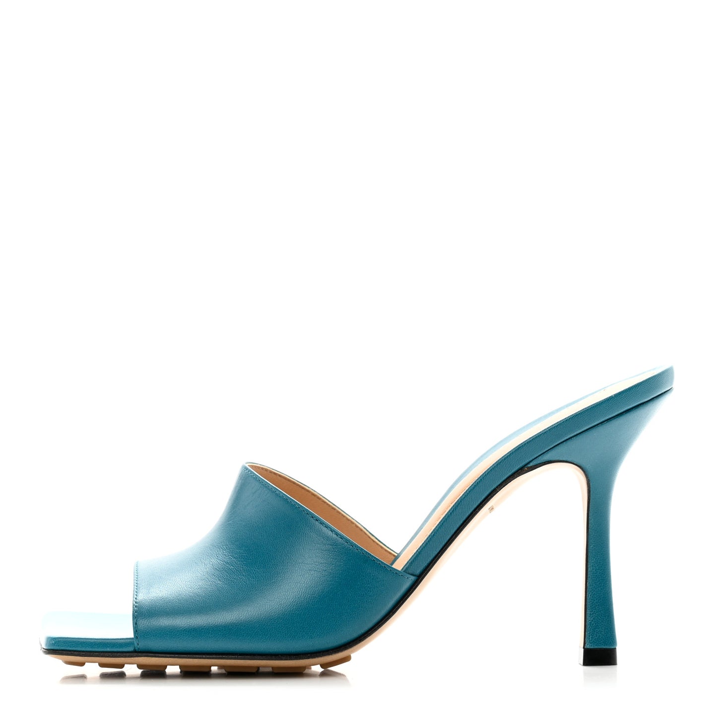 Lambskin Stretch Mule Sandals 37 Vintage Blue