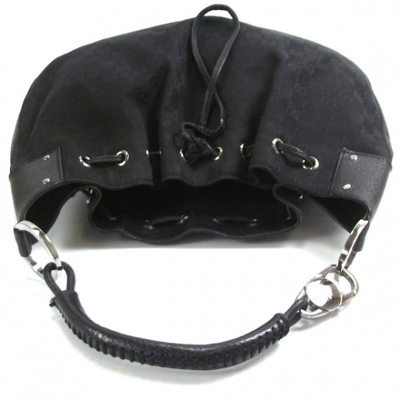 Monogram Drawstring Hobo Black