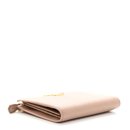 Prada Saffiano Metal Bi-Fold Zip Wallet Cammeo 4 of 7