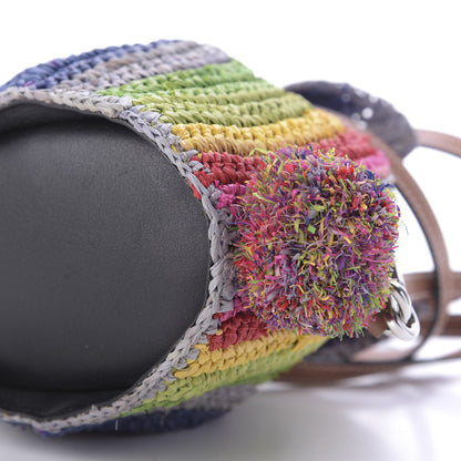 Loewe Raffia Rainbow Mini Bunny Crossbody Bag Tan 7 of 8