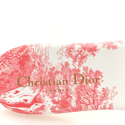 Christian Dior Canvas Embroidered Dway Flat Slide Sandals 37 Coral 7 of 7