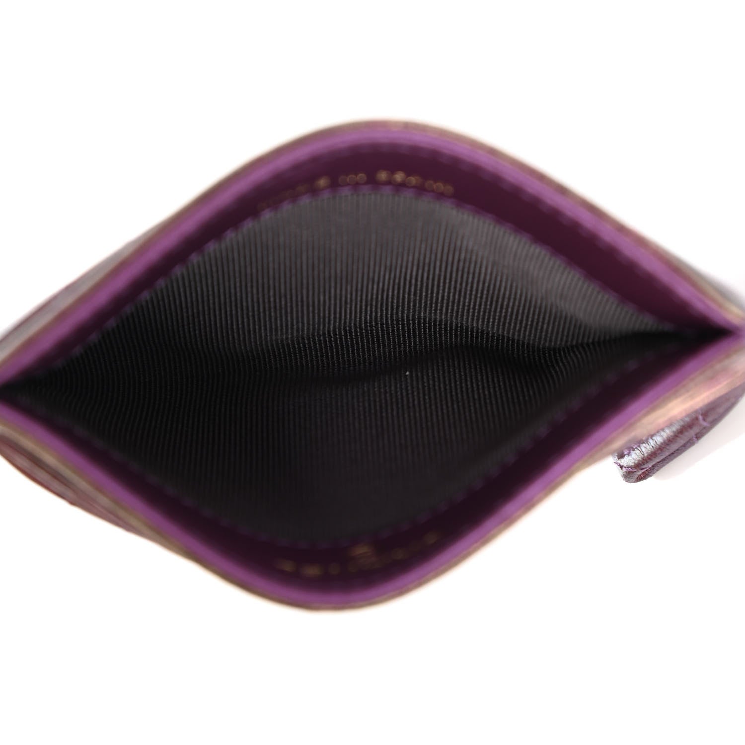 Chanel Iridescent Lambskin Quilted Card Holder Purple 5 of 8