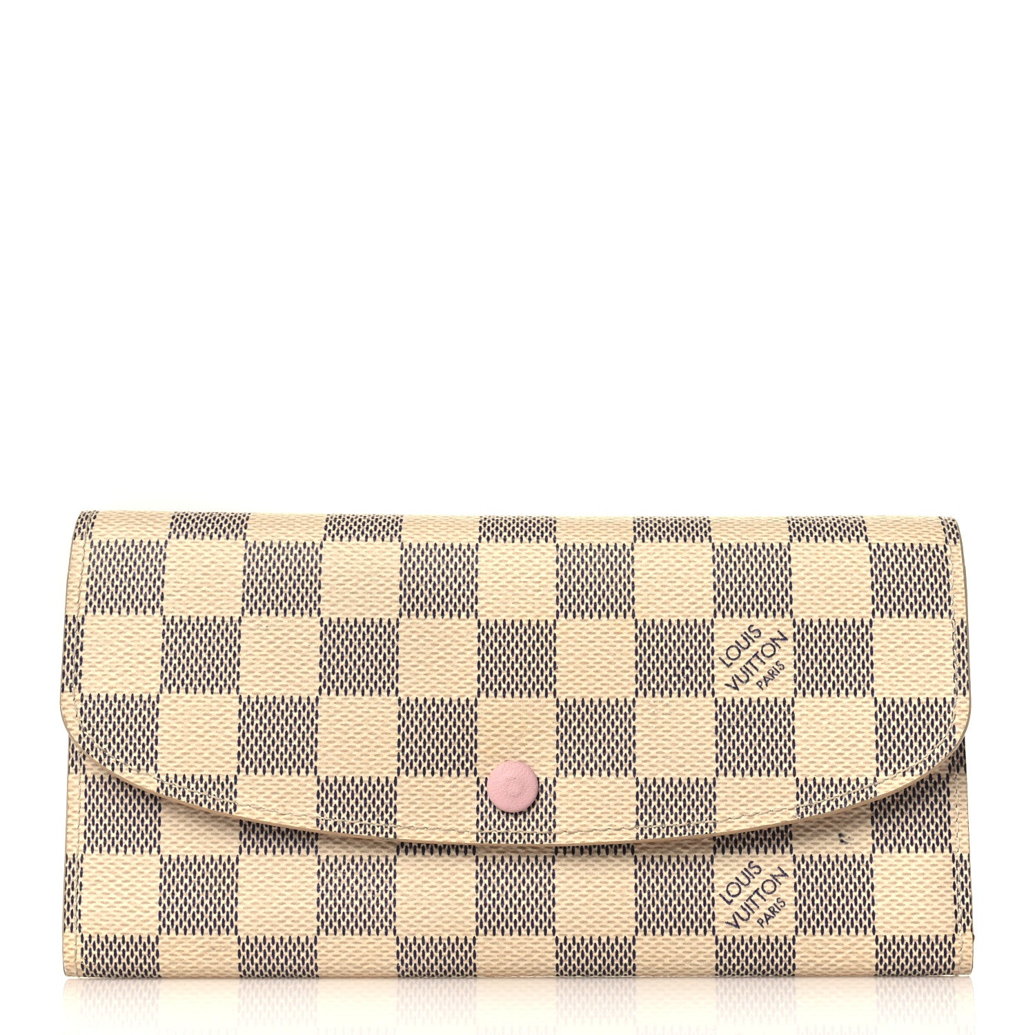 Louis Vuitton Damier Azur Emilie Wallet Rose Ballerine 1 of 8