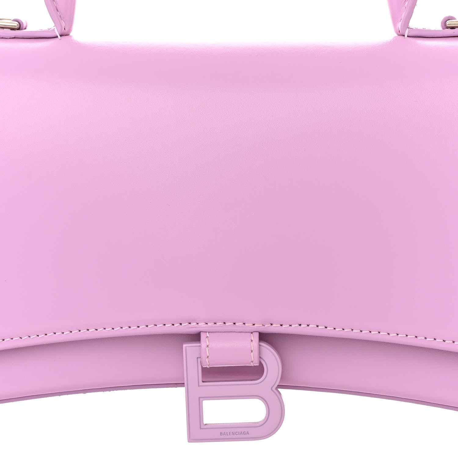 Balenciaga Shiny Box Calfskin Tonal B Hourglass Stretch Top Handle Bag Lilac 9 of 11
