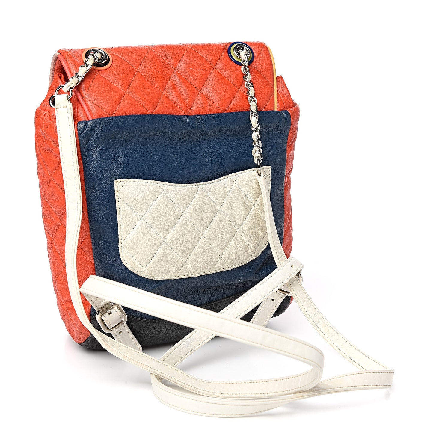 Lambskin Quilted Small Cuba Urban Spirit Backpack Orange