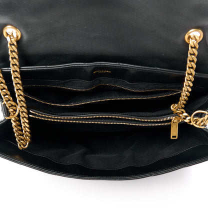Saint Laurent SAINT LAURENT Calfskin Y Quilted Monogram Large Loulou Chain Satchel Black 5 of 15