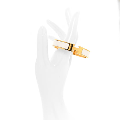 Hermes Enamel Narrow Clic Clac H Bracelet GM White 2 of 5