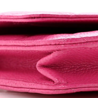 Chanel Caviar Enamel Quilted Wallet On Chain WOC Pink 10 of 12