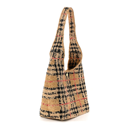 Burberry Raffia Crochet Margate Shoulder Bag Sand Beige 3 of 9