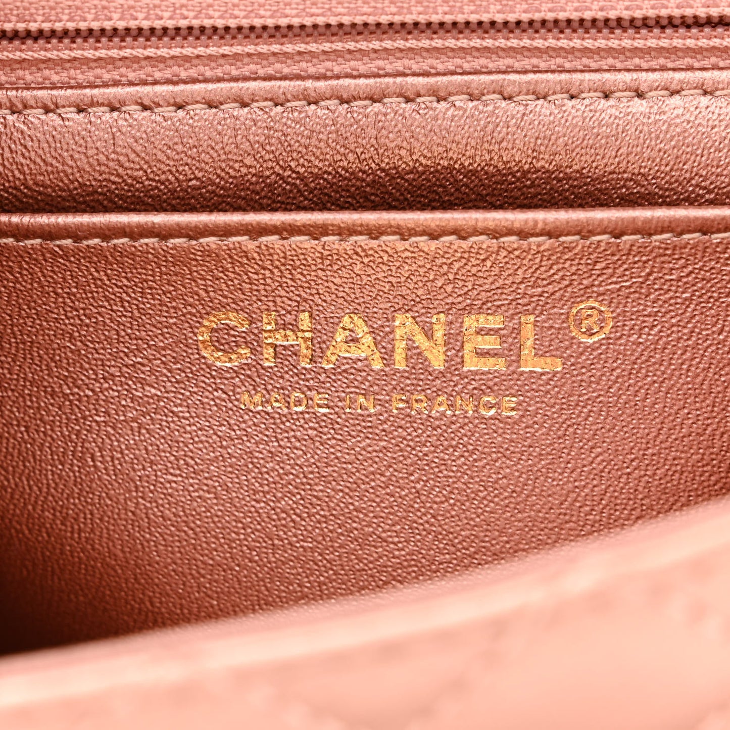 Metallic Grained Calfskin Quilted 2.55 Reissue Mini Flap Copper Pink