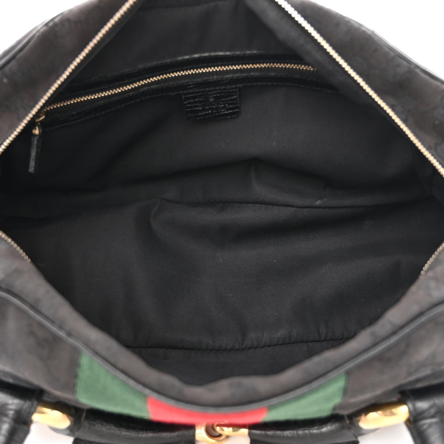 Monogram Web Large Horsebit Satchel Chain Black